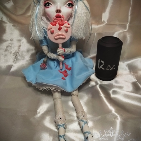 ALICE ODDITY HORROR PUPPET CREEPY ARTIST DOLL OOAK Adorable Gothic Halloween - Picture 10 of 15